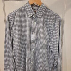Faherty Men's Gray Gingham Check Movement Shirt (M)